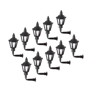 Magideal - 10X Mini Modelo De Escala De Iluminación, Lámparas De Vía Férrea, Poste De Linterna De Vía 1:87, Lámparas De Poste De Tren Ferroviario, Lámparas De Pa Luz Calida