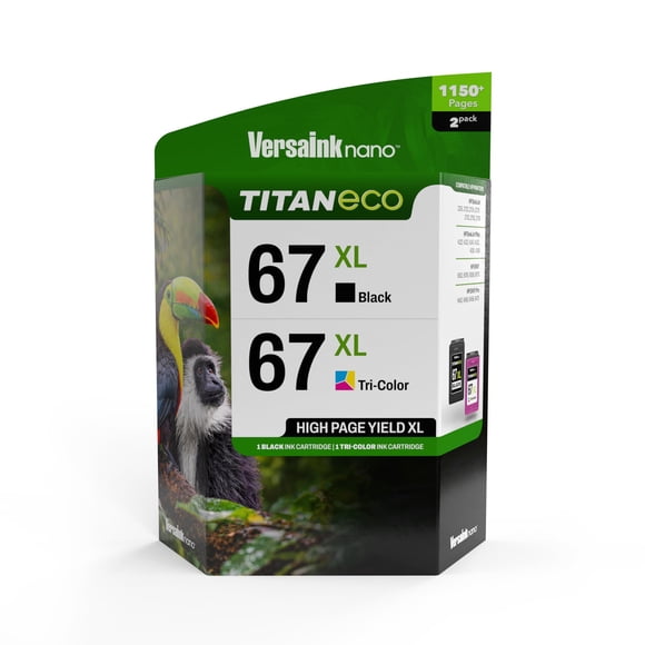 Cartucho de tinta VersaInk-Nano 67 XL Titan ECO negro y tricolor