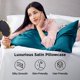 thumbnail image 3 of Fundas de Almohada de Satén Bedsure Queen Paquete de 2 51x76 cm Verde Azulado, 3 of 9