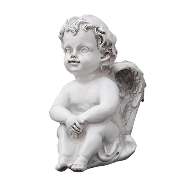 Figuras De Querubín Con Ala De Estatua De ángel Bebé, Ilustraciones Para Escritorio, Patio, Dormitorio, 11cm X 9cm