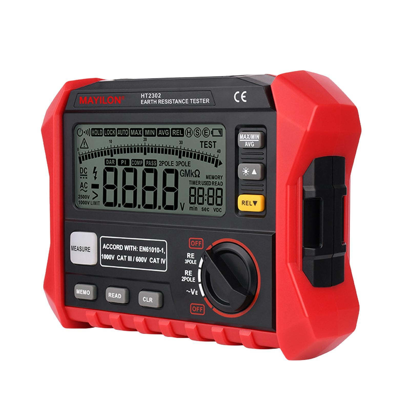 Magideal - Probador De Resistencia A Tierra Medidor De Resistencia A Tierra, Respuesta Rápida, Portátil, Probador De Resistencia A Tierra Probador De Voltaje A