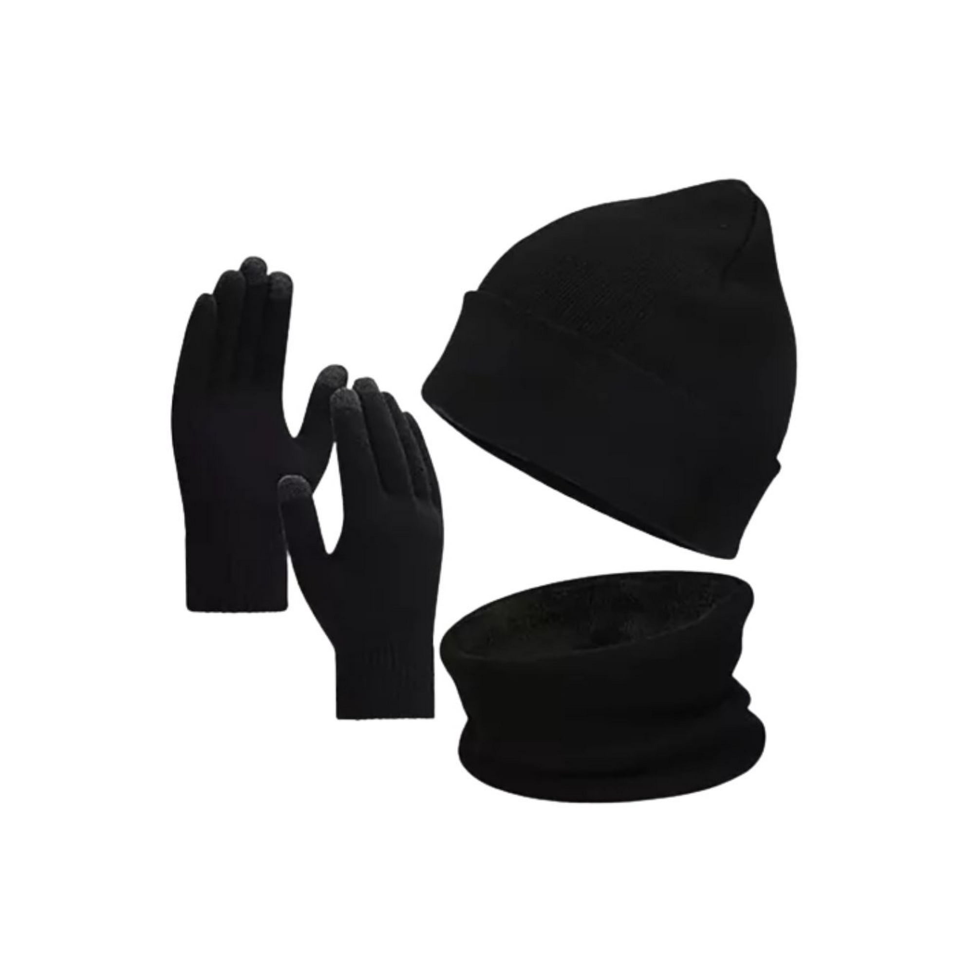 Ekomac - Set Invierno: Gorro Polar, Cuello Polar Y Guante De Lana