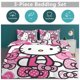 thumbnail image 2 of Cartoon Hello Kitty Comforter Bowknot 3-Piece Bed Sheets Warm Kawaii Bedding Set Cute Soft Bedclothes for Boys Girls Kids Twin, 2 of 5