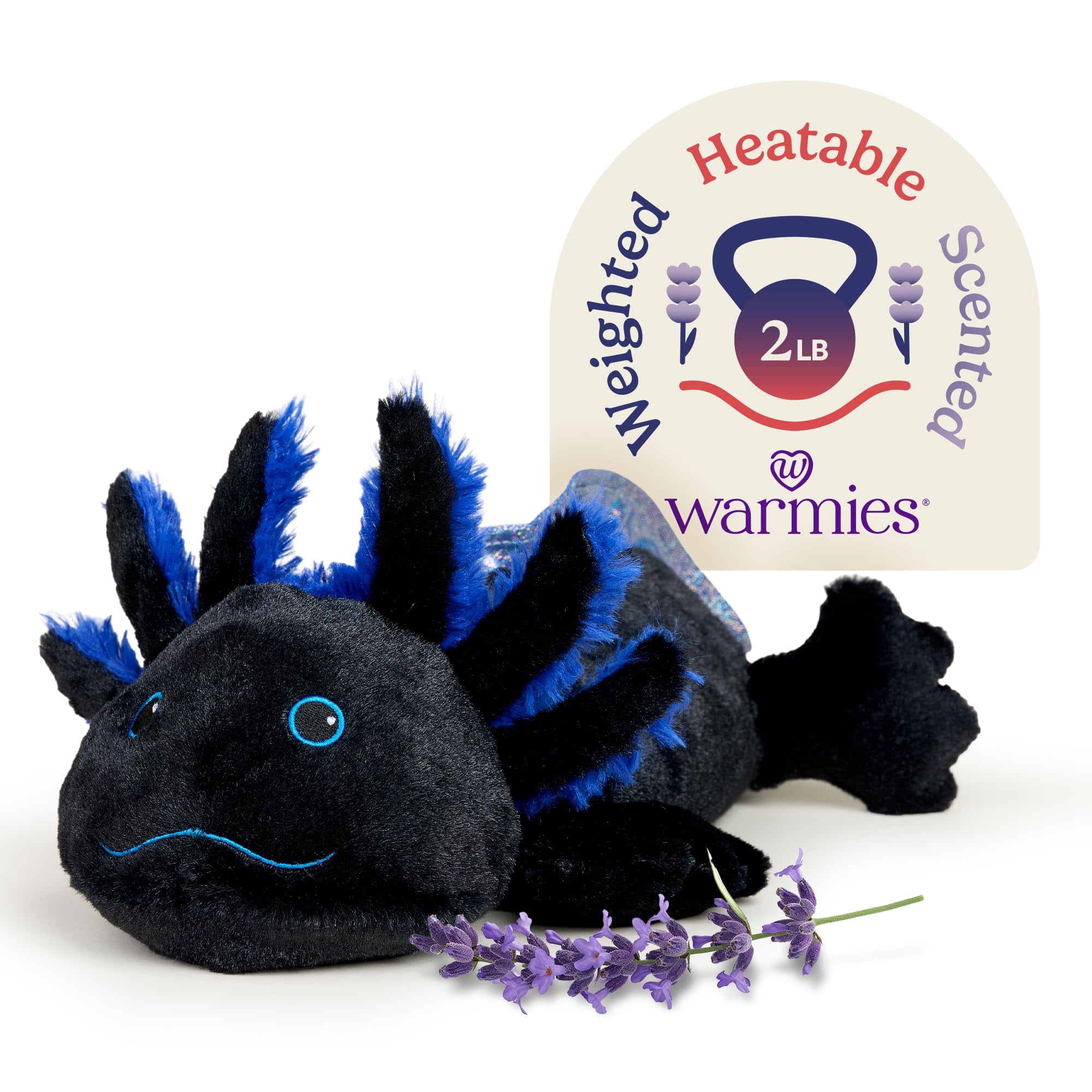 Warmies - Este Animal De Peluche Se Calienta Con Axolotl Negro, Apto Para Microondas Y Pesado