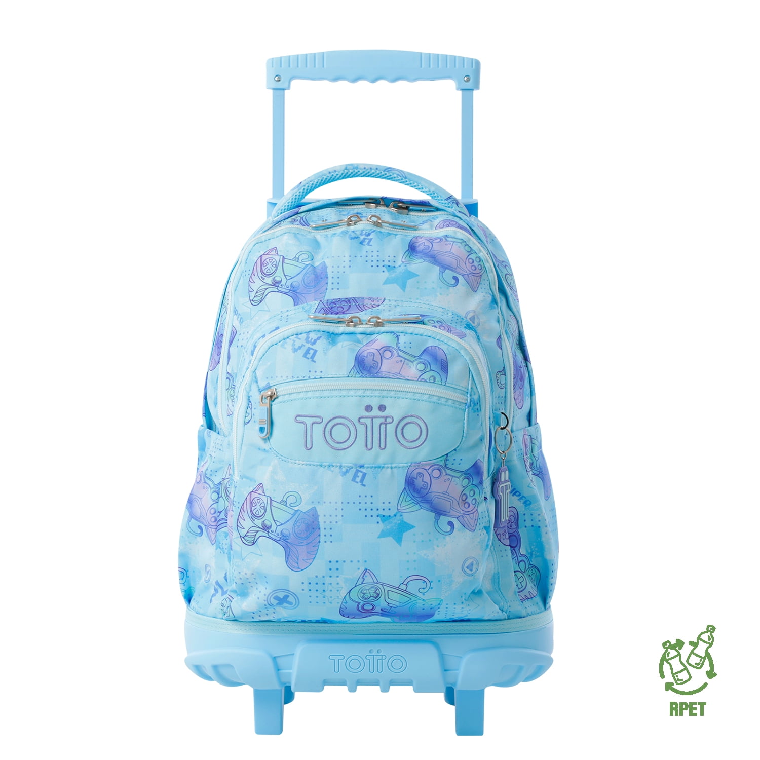 Mochila Escolar Con Ruedas Para Niña Renglon Azul Totto