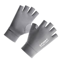 Magideal - Guantes De Pantalla Táctil Solar A Prueba De Golpes Transpirable Fresco Fino Antideslizante Para Conducir , Medio Gris Medio Dedo Gris