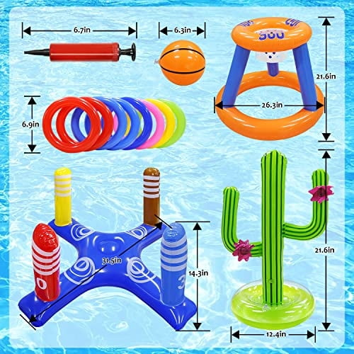 Gemle Juego De Juegos De Juguetes Para Alberca, Aro De Baloncesto Para Alberca, Juego De L Gemle Gemle