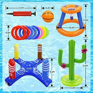 Gemle Juego De Juegos De Juguetes Para Alberca, Aro De Baloncesto Para Alberca, Juego De L Gemle Gemle