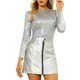 thumbnail image 1 of INSPIRE CHIC Top de Mujer de Manga Larga Brillante con Purpurina Metálica S Plata, 1 of 8