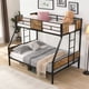 thumbnail image 2 of Twin Over FULL Metal Bunk Bed with 2 - Side Ladder and Full-Length Guardrail, No Box Spring Needed, Large Under Bed Storage, Easy Assemble , Black & Brown, 2 of 3