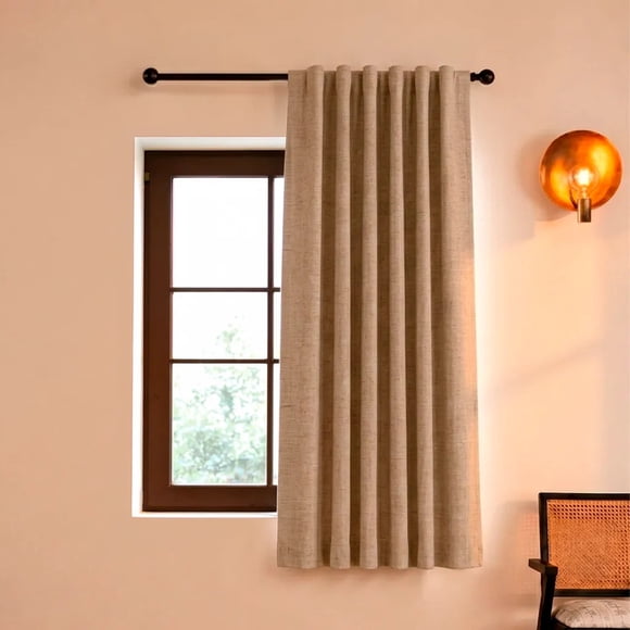 Casa Nerola Cortina Blackout Textura Lino 108 x 160 cm Poliéster 1 Paño Beige