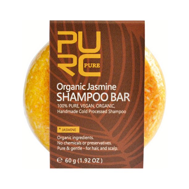 100% Organic Shampoo Bar with All Natural Essential Oils - He Shou Wu, Ginger & Botanical - Zero Waste Biodegradable Packaging