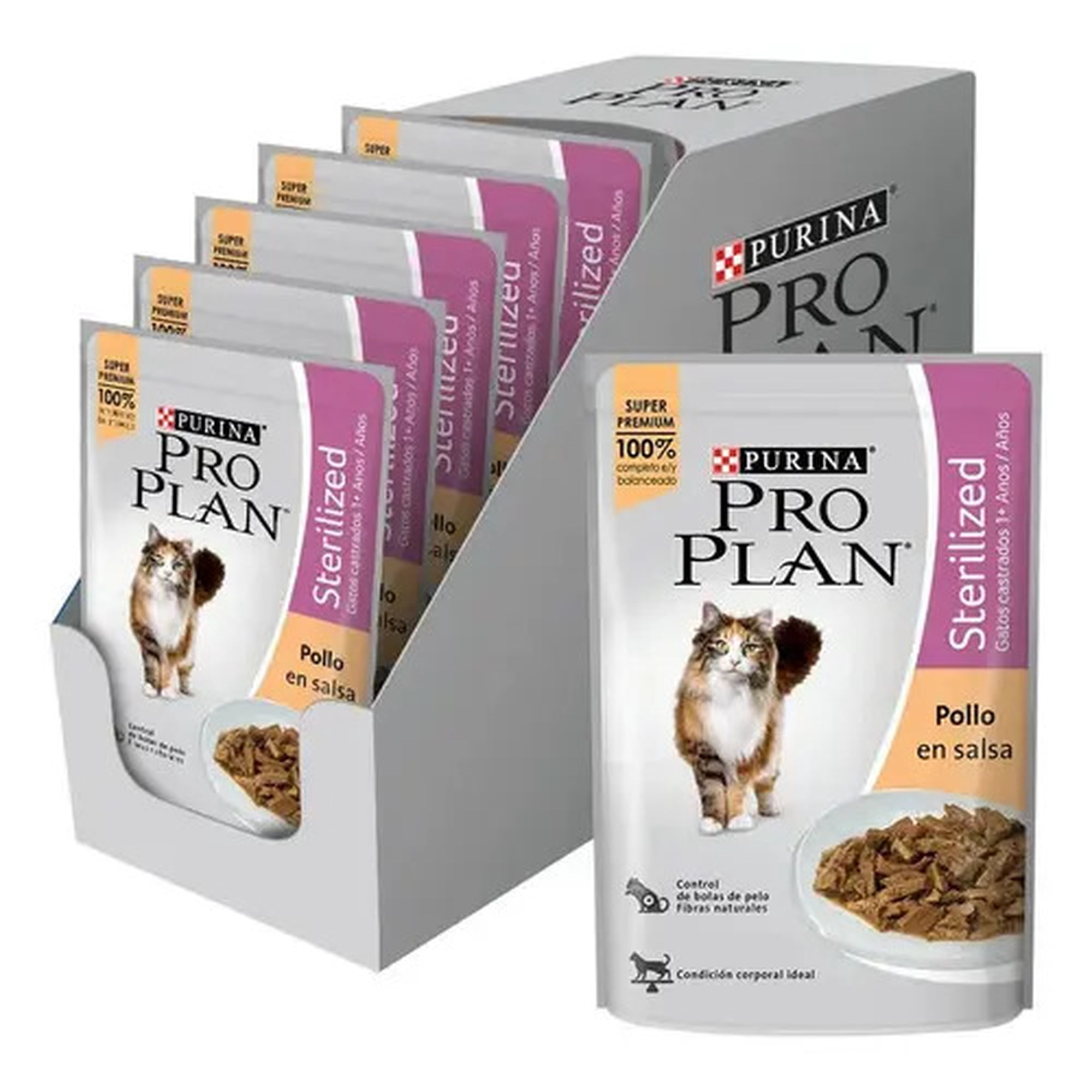 Alimentos Húmedo Pouch Gatos Esterilizados Pollo 15x85gr