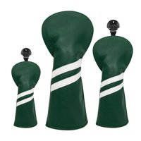 Ioensy - 3X Golf Wood Head Cover Headcover Con Protector De Etiqueta De Número Intercambiable Verde