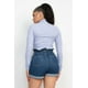thumbnail image 5 of Saronite Blusa Básica de Manga Larga con Cuello Alto de Rayón, Azul (para Mujer), 5 of 5