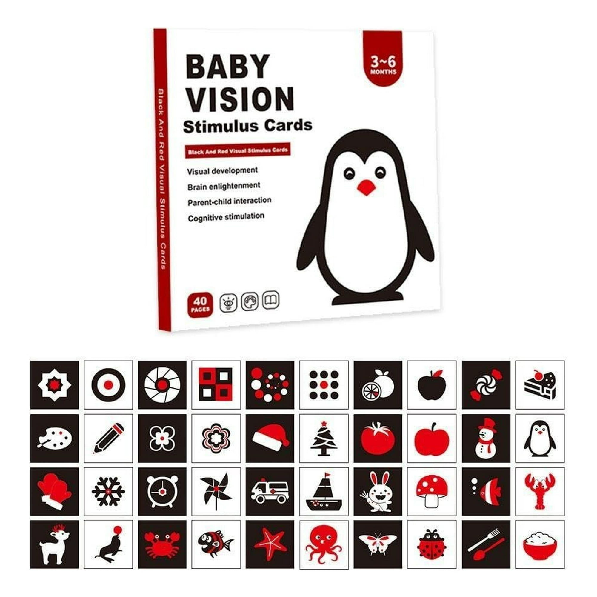 Genérico - Set De 6 Tarjetas Estimulación Visual Bebés 3-6 Meses Jhn