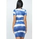 thumbnail image 3 of Saronite Vestido Midi Ajustado de Manga Corta con Efecto Tie-dye, Azul (para Mujer), 3 of 5