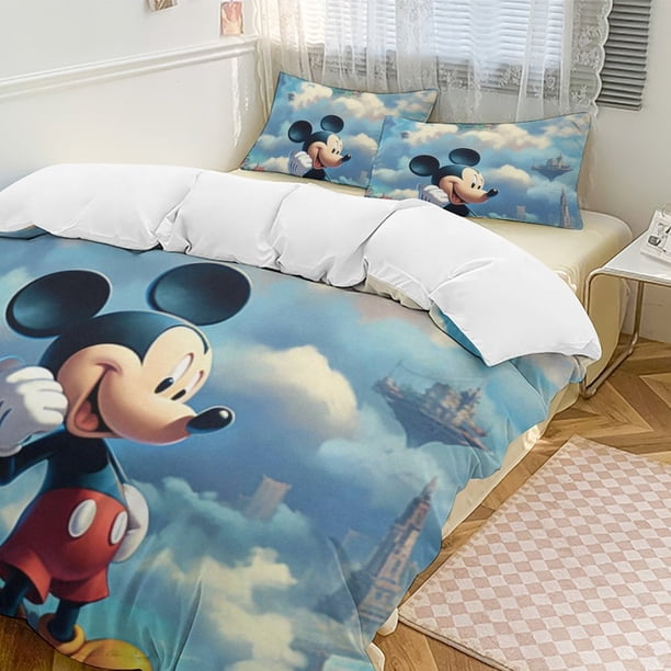 Mickey MouseCartoon Collection 3-Piece Comforter Set, Personalized Bedding Decor for Kids And Teens Bed Sheets