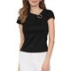thumbnail image 1 of INSPIRE CHIC Blusa de Cuello Asimétrico para Mujer con Manga Corta y Hebilla de Metal M Negro, 1 of 5