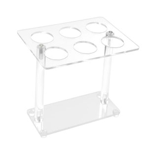 Magideal - Soporte De De Acrílico Transparente De 6 Agujeros Superficie Lisa Para Fiestas De Aniversarios Robusto Fácil De Limpiar Durable Fácil