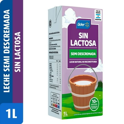 Leche Semidescremada Sin Lactosa 1 L Lider