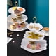 thumbnail image 5 of Soporte para cupcakes de 3 niveles, soporte para postres, bandejas para galletas, bandeja de plástico para servir postres para fiestas de cumpleaños en casa, color blanco, 5 of 5