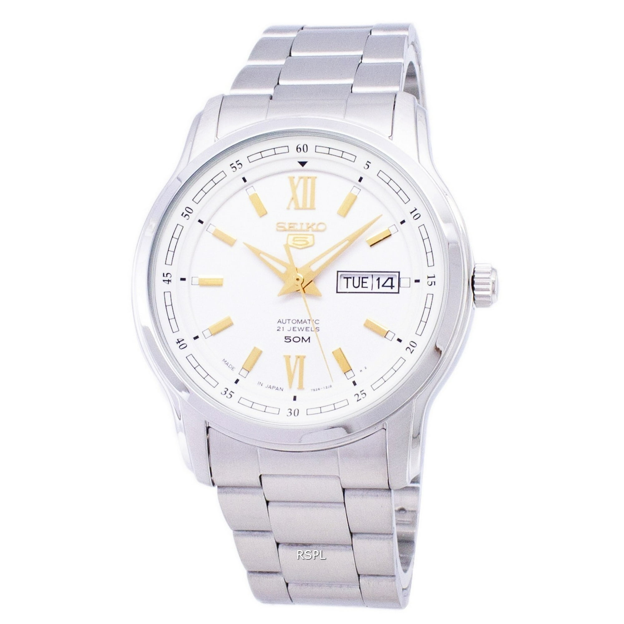 Seiko - Reloj 5 Automático Con Esfera Blanca Snkp15j1 Para Hombres