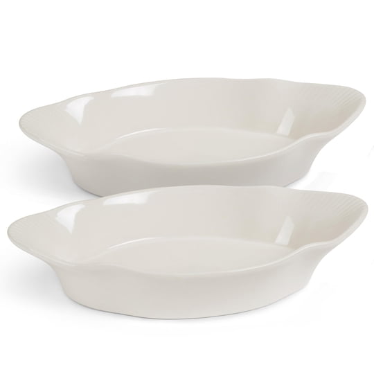 Juego De 2 Fuentes Para Hornear Kook 510 ml Color Marfil, Aptas Para Horno