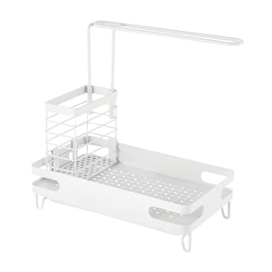Magideal - Organizador De Fregadero De Cocina, Soporte De Esponja Para Fregadero, Soporte Para Cepillo De Platos, Accesorios Para Fregadero, Organizador De Jabón , Blanco