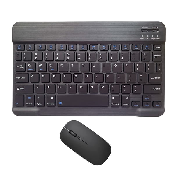 Combo de teclado y ratón Bluetooth recargables, ultradelgados, portátiles, compactos, inalámbricos, para Android, Windows, tabletas, teléfonos, iPad y iOS.