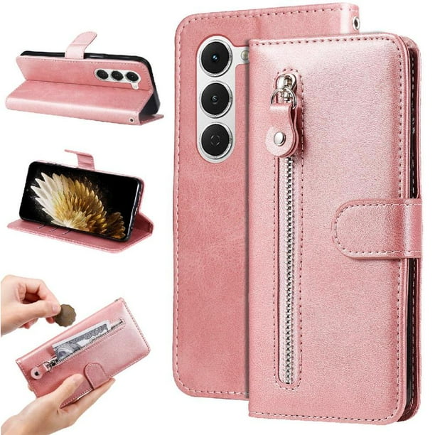 Funda con Cremallera para Tecno Spark 40 Pro, Carcasa Cartera de Cuero PU con Soporte y Tarjetero
