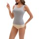 thumbnail image 4 of INSPIRE CHIC Camisetas de Mujer Regreso a Clases con Tirantes Anchos y Sujetador Incorporado Tops Casuales 2XL Gris, 4 of 5