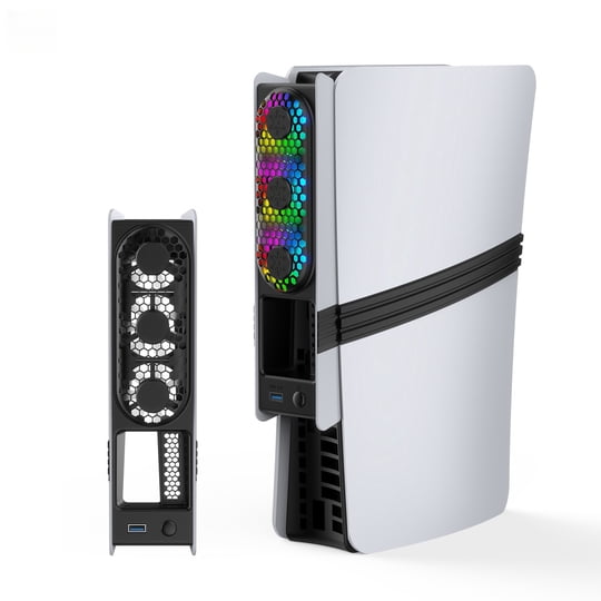 Genérico - Ventilador Externo Silencioso Compatible Con Playstation 5 Pro/slim Disc Y Digital Edition - Sistema De Flujo De Aire Mejorado Para Consolas Ps5-gris