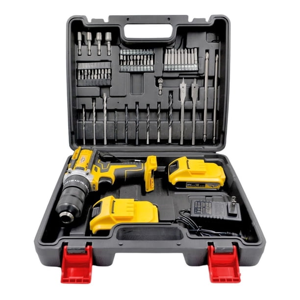 Taladro Percutor Inalambrico 13mm Atornillador Kit 69 Pz | Lider