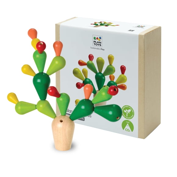 Juguete de madera Balancing Cactus PlanToys Montessori para niños mayores de 3 años