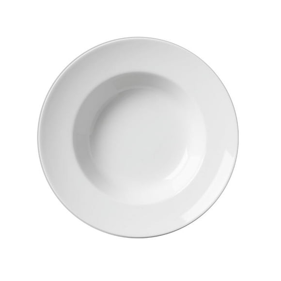 Set De 12 Plato Hondo Borde Grueso Porcelana 23 Cm Linea Tower