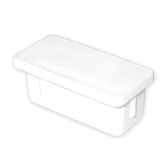 Regaton Plástico Rectangular Blanco 20x40 mm - 100 unidades