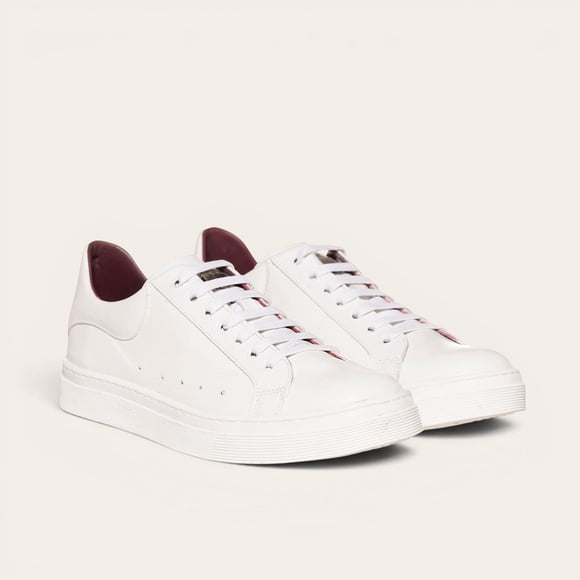 Zapatilla Alexander de Cuero Natural Nevado OLKI - Blanca/Blanca blanco 41