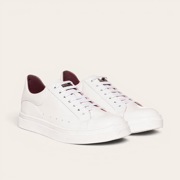 Zapatilla Alexander de Cuero Natural Nevado OLKI - Blanca/Blanca blanco 41
