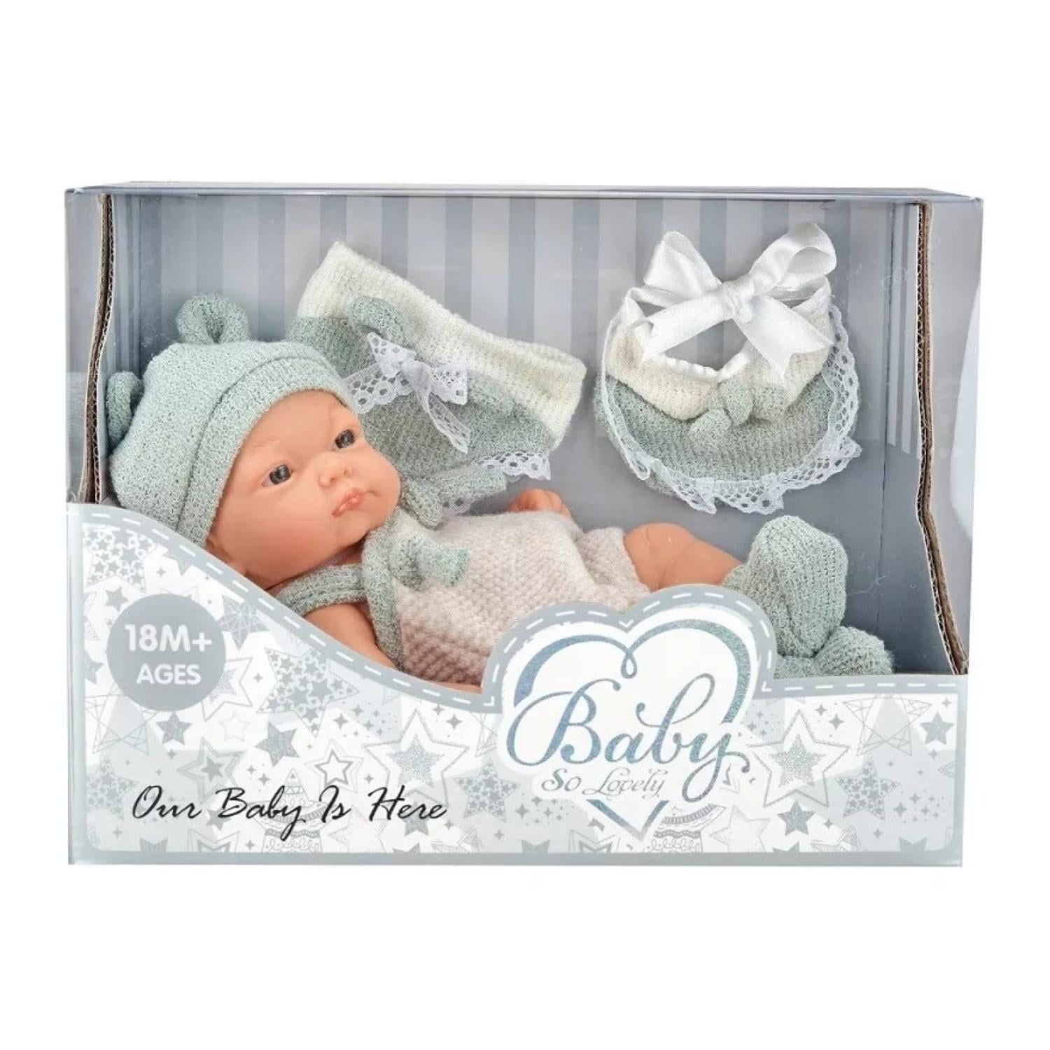 Genérico - Juguete Muñeca Realista 30cm Silicona Vestido Azul Infantil