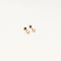 Tiana Joyas - Arito Perla Abridor Recién Nacido De Perla Cultivada De 4Mm En Oro 18K