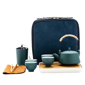 Bothyi - Juego De Té De Viaje, 4 Tazas, Tetera Portátil Para Pícnic, Camping, Regalos Para Amantes Del Té