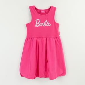 Vestido Sin Manga Niña Rosado Barbie Logo Barbie