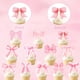 thumbnail image 4 of Cupcake Toppers Coquette Bow, papel rosa, 48 unidades, para fiestas, 4 of 7