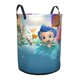 thumbnail image 2 of Bubble Guppies Cesta de lavandería de gran capacidad redonda con asa, bolsa para ropa sucia plegable, almacenamiento para dormitorio, baño y lavadero 44x35 cm, 2 of 6