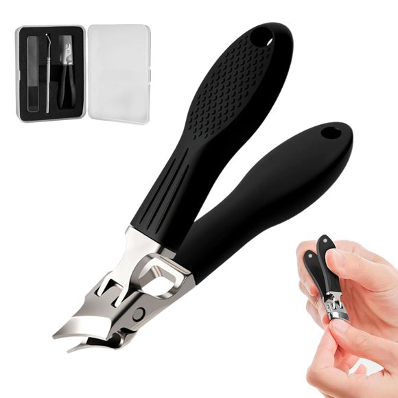 Cortauñas YAWOTA Set 3 Piezas Negro Antisalpicaduras
