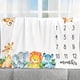 thumbnail image 4 of 1pc Baby Monthly Milestone Blanket, Baby Girl Milestone Blanket Includes Felt Frame , Animals And Flowers Month Blanket For Baby Shower, 4 of 4