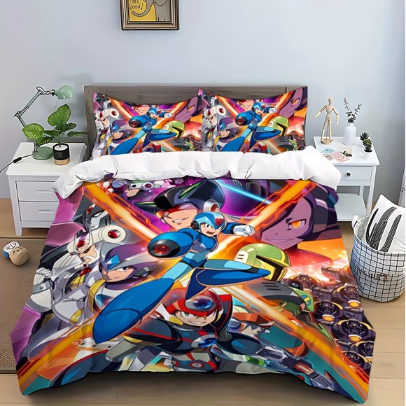 Cool Game R-ROCKMANS Cute HotPrinted Pattern Suitable Suitable for Home Bedrooms Guest Rooms