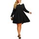 thumbnail image 5 of Agnes Orinda Disfraces de Halloween Vestido de Mujer Talla Grande Cuello Peter Pan Manga Larga Otoño Invierno Vestido Midi Línea A 1X Negro, 5 of 8