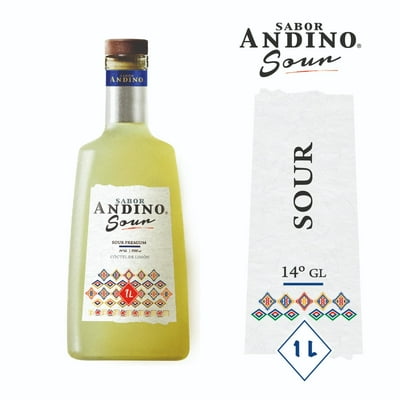 Cóctel Premium Pisco Sour Limón 14° Botella 1 L Sabor Andino